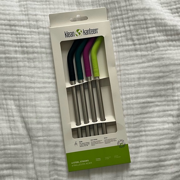 Klean Kanteen Other - Klean Kanteen Steel Straws W Silicone Flex Tips